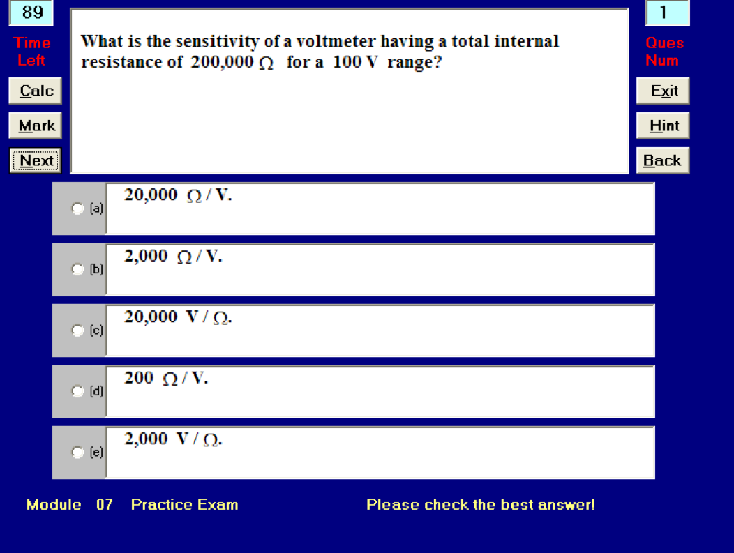 Online Exam screenshot