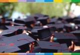 Aerial view of graduate caps